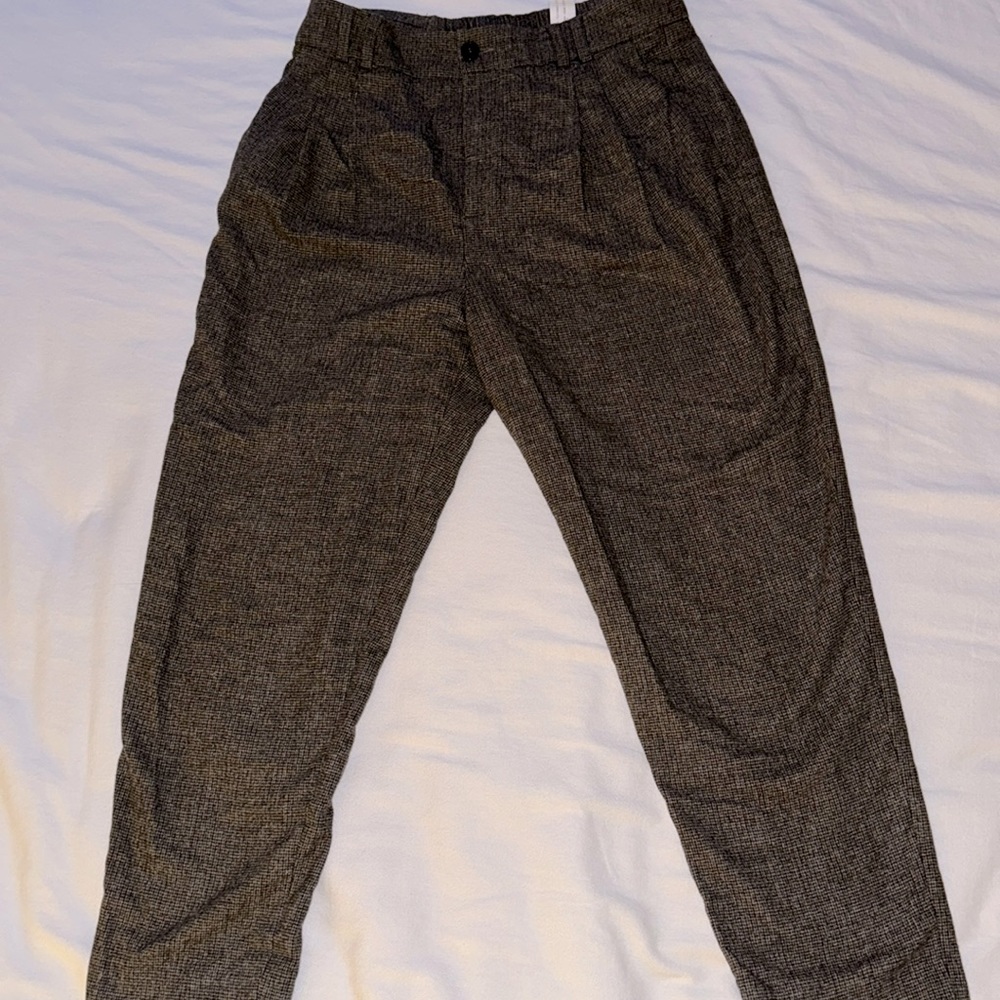 Zara cropped brown trousers size large
